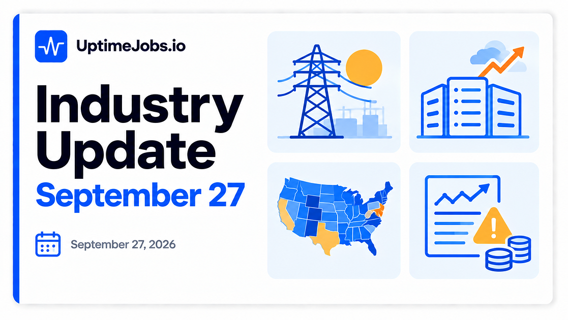 Industry Update September 27th: Texas Halts Data Center Permits