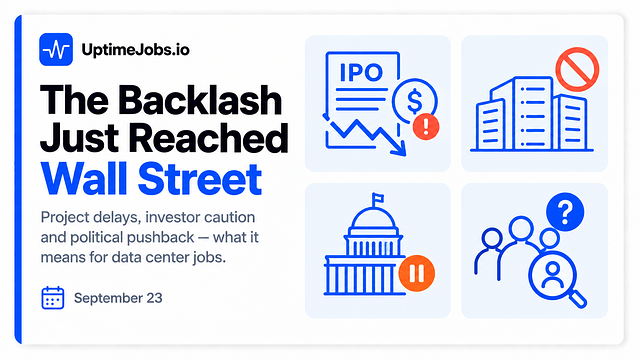 The Data Center Backlash Just Reached Wall Street. Here's What That Means for Your Job.