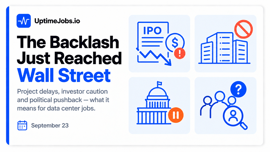 The Data Center Backlash Just Reached Wall Street. Here's What That Means for Your Job.